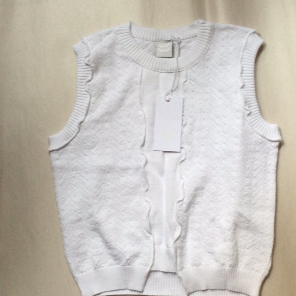 8 by Yoox White Sleeveless Knit Top - Picture 3 of 8